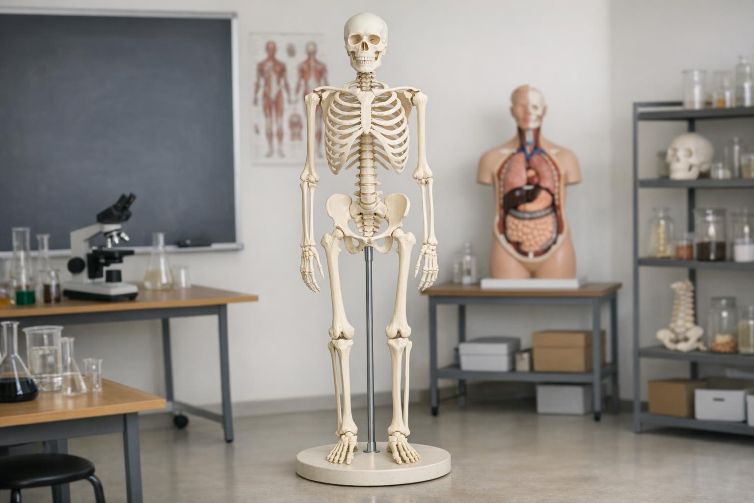 Zdjęcie: pełnowymiarowy model szkieletu w pracowni