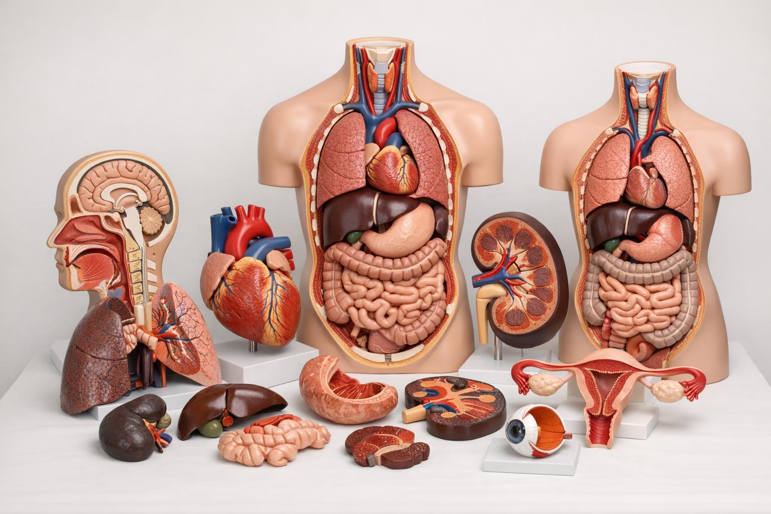 zdjęcie: zestaw edukacyjnych modeli anatomicznych - narządy wewnętrzne w przekroju